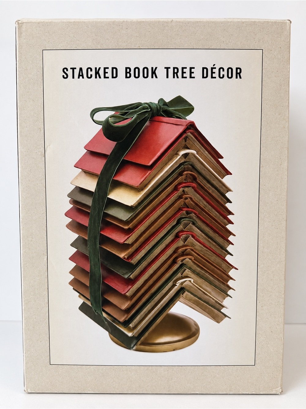 Cracker Barrel STACKED BOOK CHRISTMAS TREE WITH RIBBON -Viral Holiday Decor